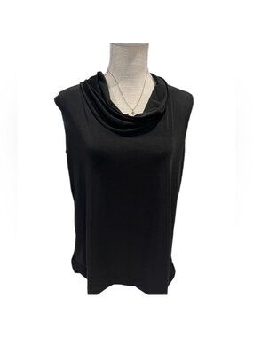 Sleeveless Black Cowl Neck Women's Top large